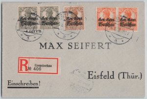 Germany (Occupation of Poland) 1916 Registered Cover Czenstochau to Eisfeld