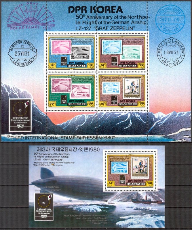Korea 1980 Stamps Exhibition Essen Mi.2047/50 Bl. 83 MNH