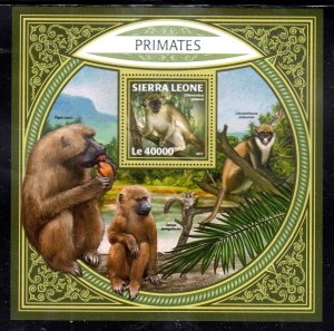 SIERRA LEONE #4604 2017 PRIMATES MINT VF NH O.G S/S