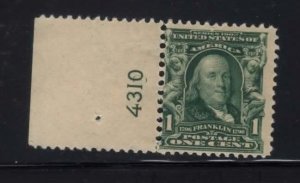 300 Left Plate Number 4310 Mint NH