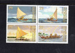 MICRONESIA #176a 1993 PACIFIC CANOES MINT VF NH BLOCK 4