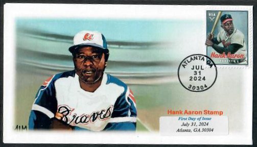 #5908 (73c) Hank Aaron - FDC - Wally Jr Cachet - Bullseye Postmark