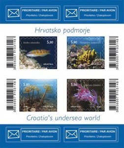 Croatia 2014 MNH Mini Sheet Stamps Scott 1200 Marine Life Corals Fish