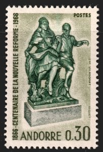 Andorra (French) #173  MNH - Art Sculpture Folk Dancers (1967)