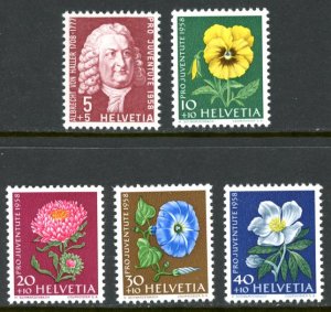 Switzerland B277-81 MNH mint Pro Juventute 1958 flower      (Inv 001645.)