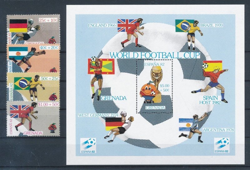 [111493] Grenada 1981 World Cup football soccer with Souvenir sheet MNH