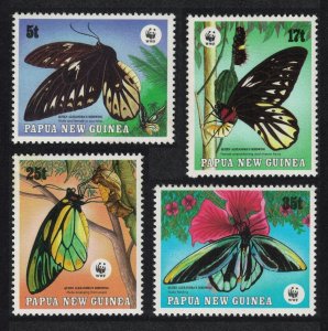 Papua NG WWF Queen Alexandra's Birdwing Butterfly 4v 1988 MNH SC#697-700