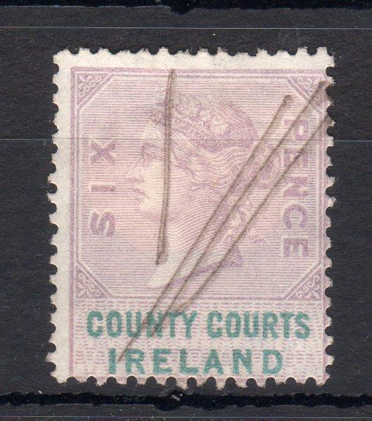 6d COUNTY COURTS IRELAND (WATERMARK GARTER)
