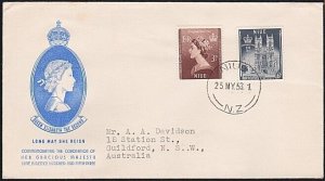 NIUE 1953 Coronation set on FDC to New Zealand.............................B4942