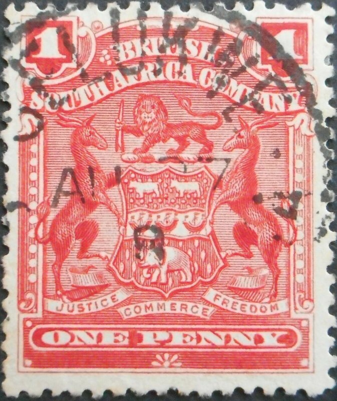 Rhodesia 1898 1d with SELUKWE Month Day 8 for year (SC) postmark