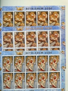 PALESTINE  BETHLEHEM COMPLETE SET OF MINIATURE SHEETS MINT NEVER HINGED RARE