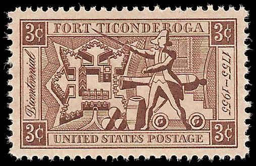 # 1071 MINT NEVER HINGED FORT TICONDEROGA     XF+