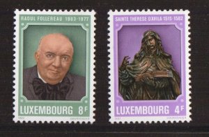 Luxembourg  #674-675   MNH  1982    St Theresa of Avila  and Follereau