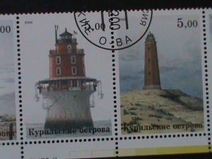​RUSSIA-SOVIET UNION -WORLD FAMOUS LIGHTHOUSES-FANCY CANCEL-VF-LAST ONE-
