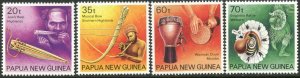 PAPUA NEW GUINEA Sc#746-749 1990 Musical Instruments Complete Set OG Mint NH