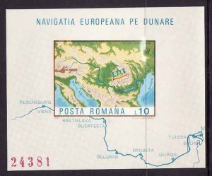 Romania-Sc#2744A-unused NH Imperforate sheet-Maps-Danube Co-