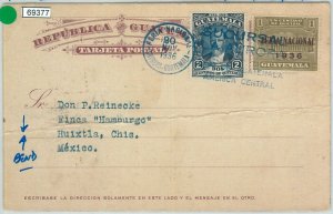 69377 - GUATEMALA - POSTAL HISTORY - STATIONERY CARD with UNISSUED STAMP 1936