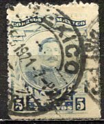 Mexico; 1917: Sc. # 613; Used Rouletted 14 1/2 Single Stamp