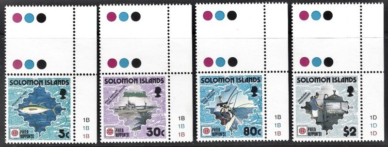 Solomon Islands #703-06 Fishing Industry (1991) VF NH Plate Singles