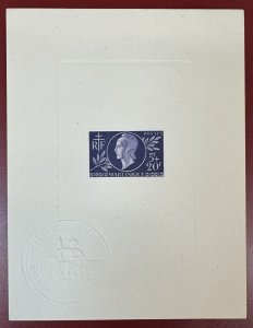 Martinique, 1944, Scott #B11, 5fr+20fr Dk. Purple, Red Cross, Proof/Deluxe Sheet