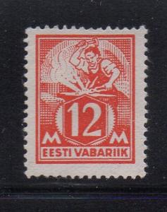 Estonia Sc 73 1925 12 m red blacksmith stamp mint