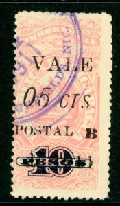 Nicaragua 1911 Bluefields 5¢/10 Pesos Scott 1L99 VFU K955 ⭐☀⭐☀⭐