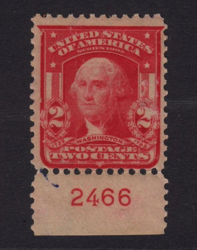 1903 Sc 319 MNH plate number single, Hebert CV $81