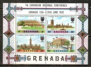 Grenada 1970 India Parliament Building Flag M/s Architecture MNH # 8239