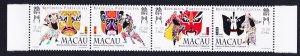 Macao Macau Opera Masks strip of 4v 1998 MNH SC#938-941 SG#1056-1059