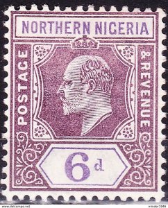 NORTHERN NIGERIA 1902 KEDVII 6d Dull Purple & Violet SG15 MH