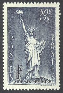 France Sc# B44 MH 1937 50c+25c Statue of Liberty