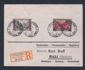 1900 Turkey - German Colonies Reich Post2 no. 22/23 on envelope from Constantino