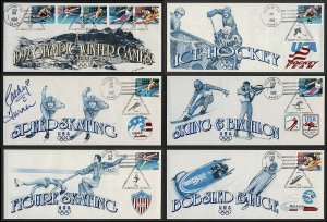 1992 Winter Olympics USPS Set -Signed by Cathy Turner 1992 Gold Medal Winner