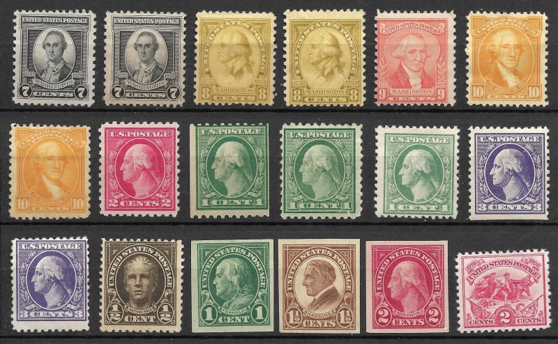 Doyle's_Stamps: Mint Hinged Early 20th Century Lot of U.S. Stamps