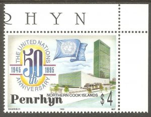 PENRHYN ISLANDS Sc# 446 MNH FVF United Nations 50th Anniversary