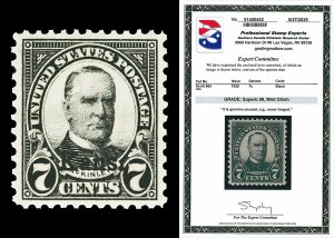 Scott 665 1929 7c Kans. Overprint Mint Graded Superb 98 NH with PSE CERT