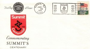 SPECIAL CACHET FDC COMMEMORATING THE CENTENARY OF THE CITY OF SUMMIT NJ 1969