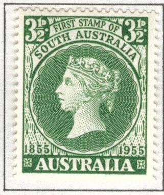 Australia Scott 285 MH* South Australia stamp on stamp 1955