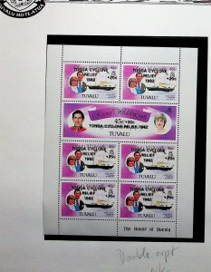 TUVALU Sc B1-2 NH MINISHEET OF 1982 - DOUBLE OVERPRINT! - ROYAL WEDDING - (AF24)