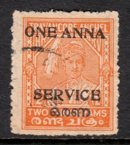 India (Travancore-Cochin) - Scott #O4j - Used - SCV $8.50