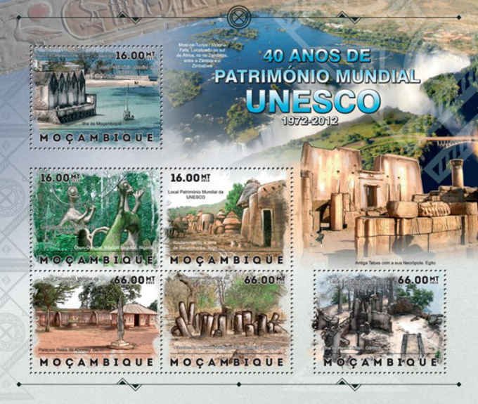 Mozambique - UNESCO Heritage - 6 Stamp Sheet - 13A-1098
