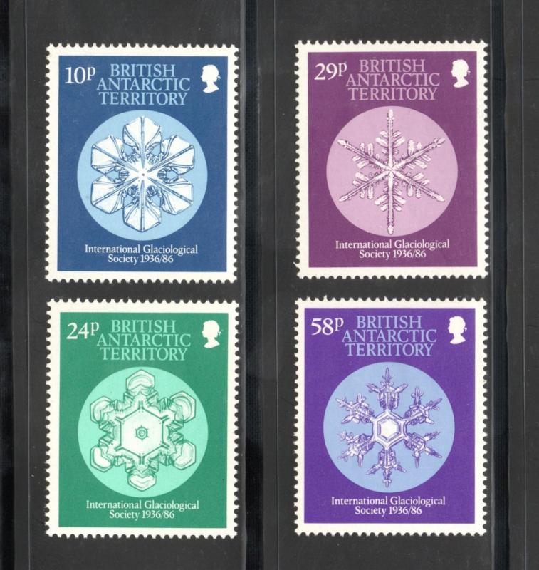 BRITISH ANTARCTIC TERRITORY Sc# 133 - 136 MNH FVF Set-4 Snowflake