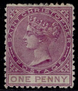 ST KITTS-NEVIS - St Christopher QV SG2, 1d magenta, M MINT. Cat £80.