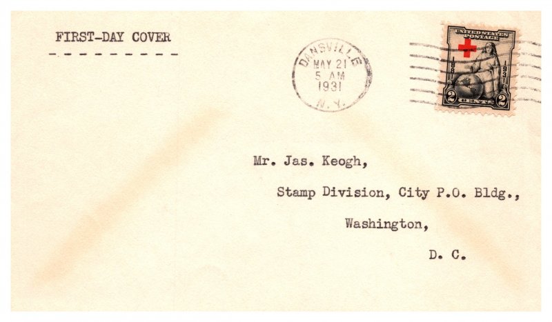 United States, New York, First Day Cover, Red Cross