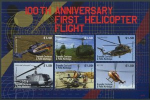 Grenada Gren 2686 af, 2687, MNH. First Helicopter Flight, centenary, 2007.