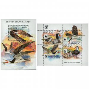 Skimmer Stamp Bundle of 2 Rynchops Flavirostris Bird Souvenir Sheet MNH