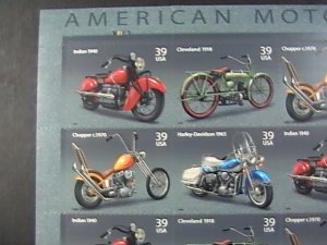 U.S.# 4085-4088(4088a)-MINT NEVER/HINGED--PANE OF 20---MOTORCYCLES---2006