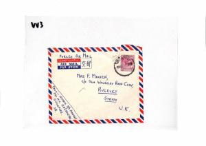 VV3 1952 Singapore Malaya Forces Airmail Cover PTS