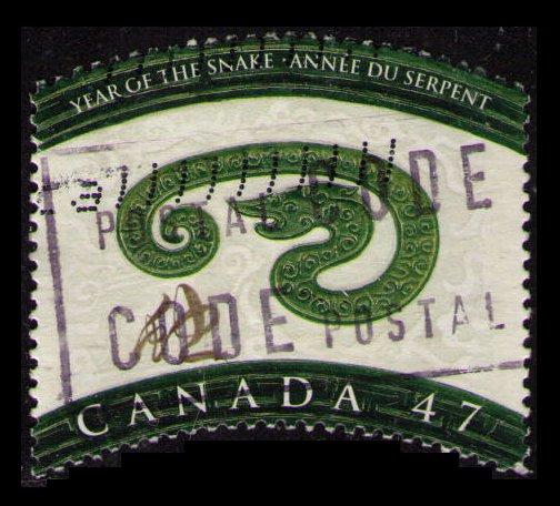 CANADA 2001 47c #1883 YEAR OF THE SNAKE FINE USED (K003)