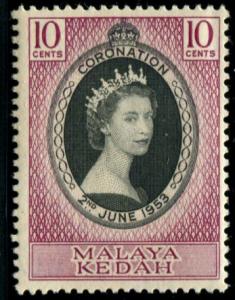 MALAYA-KEDAH 82 Mint OG 1953 Coronation